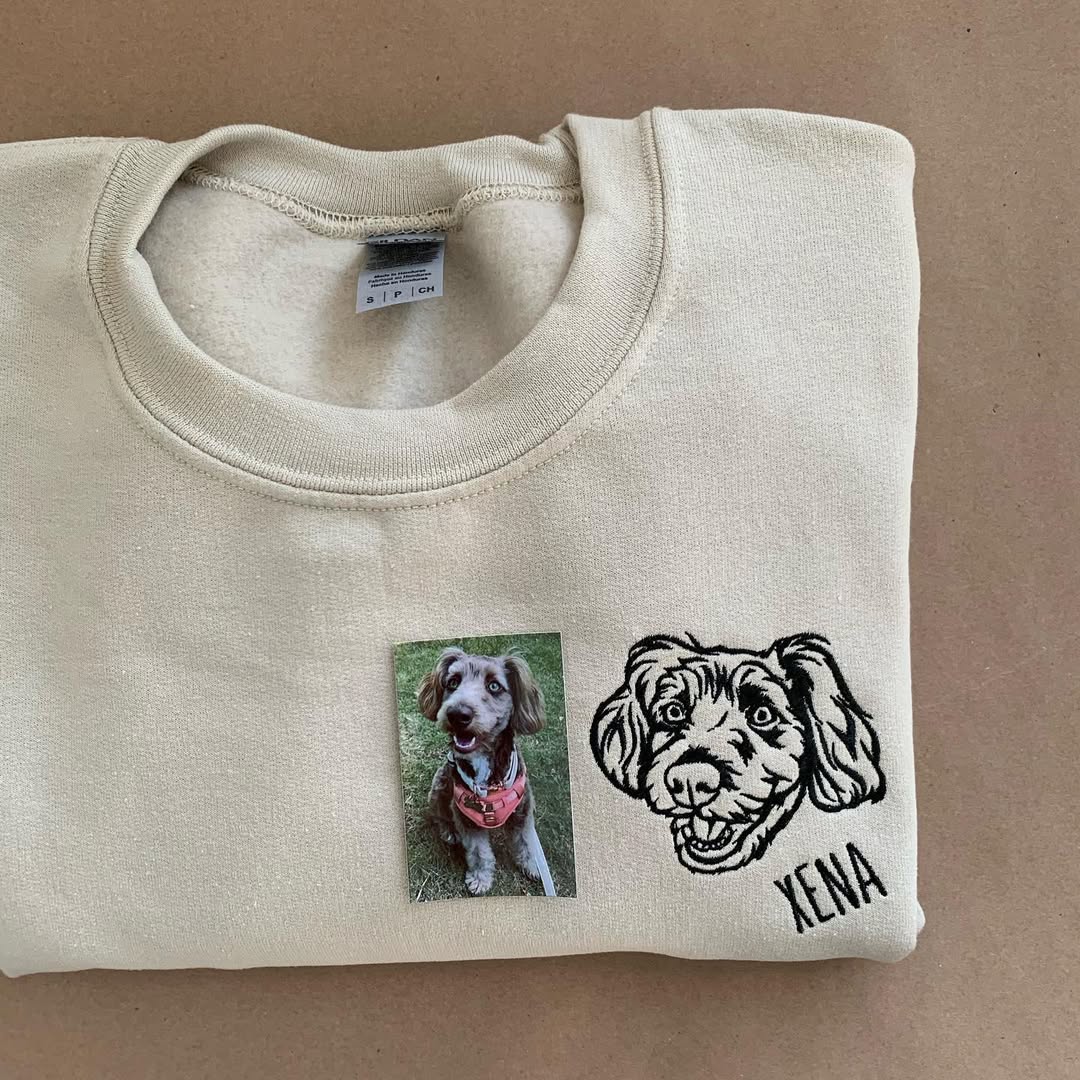 ペットの顔刺繍スウェット、Tシャツ、パーカー – welikecustom