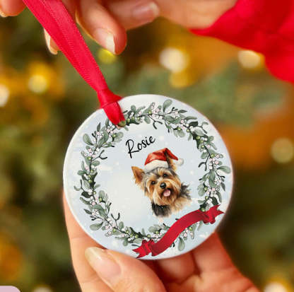 パーソナライズされたペットクリスマスカスタムセラミックオーナメント-welikecustom-MJ