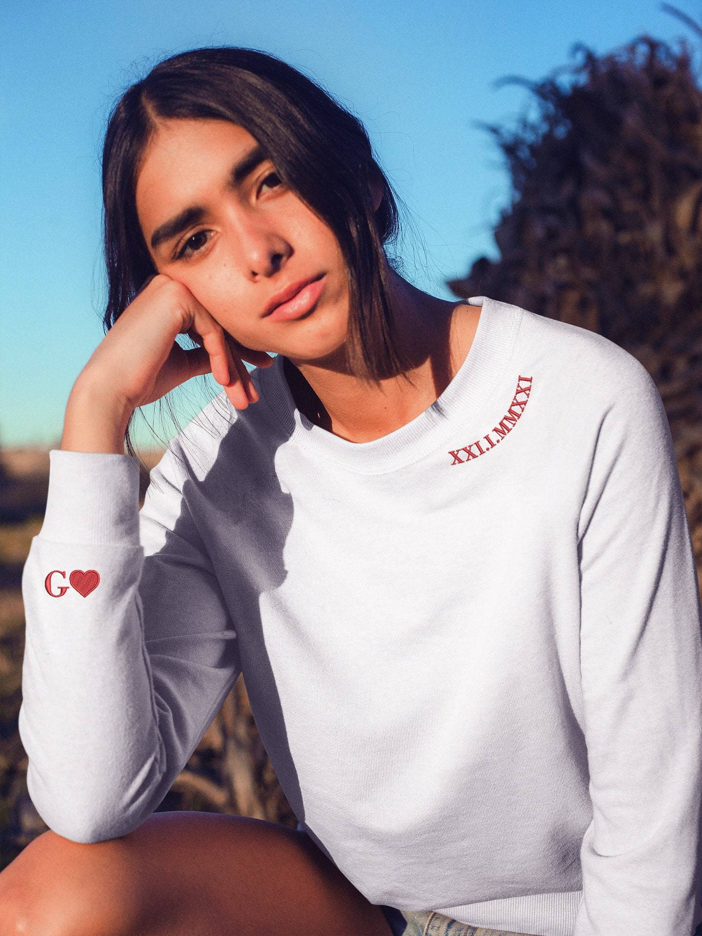 カスタム刺繍の日付ローマ数字Tシャツ、スウェットシャツ、パーカー-welikecustom-MJ