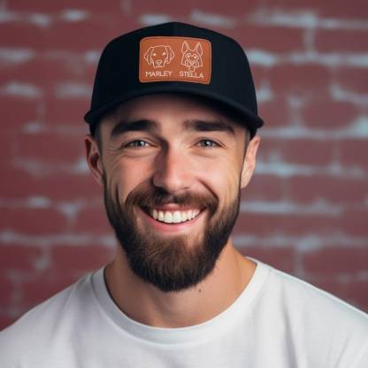 パーソナライズされた犬用帽子カスタムパッチペット帽子、レザーパッチ帽子-welikecustom-MJ