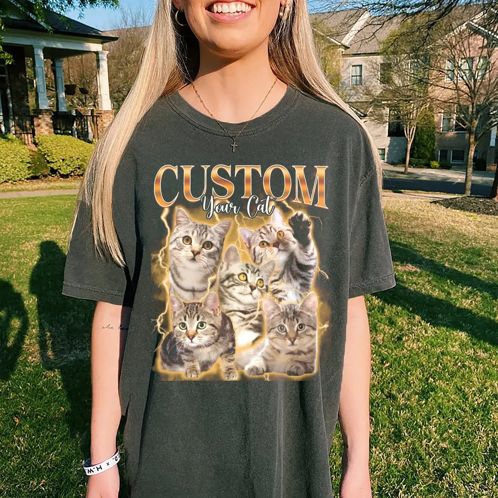 ペット愛好家のためのカスタムフォトヴィンテージTシャツ-welikecustom-MJ