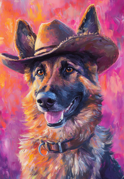 カウボーイ風 ペットキャンバスアート-welikecustom-MJ