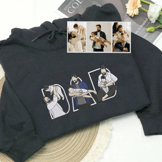 PAPAカスタムカラー写真刺繍Tシャツ、スウェットシャツ、パーカー-welikecustom-MJ