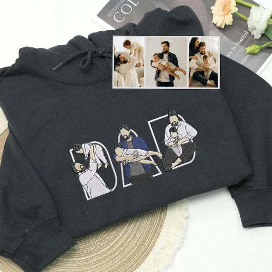 PAPAカスタムカラー写真刺繍Tシャツ、スウェットシャツ、パーカー-welikecustom-MJ