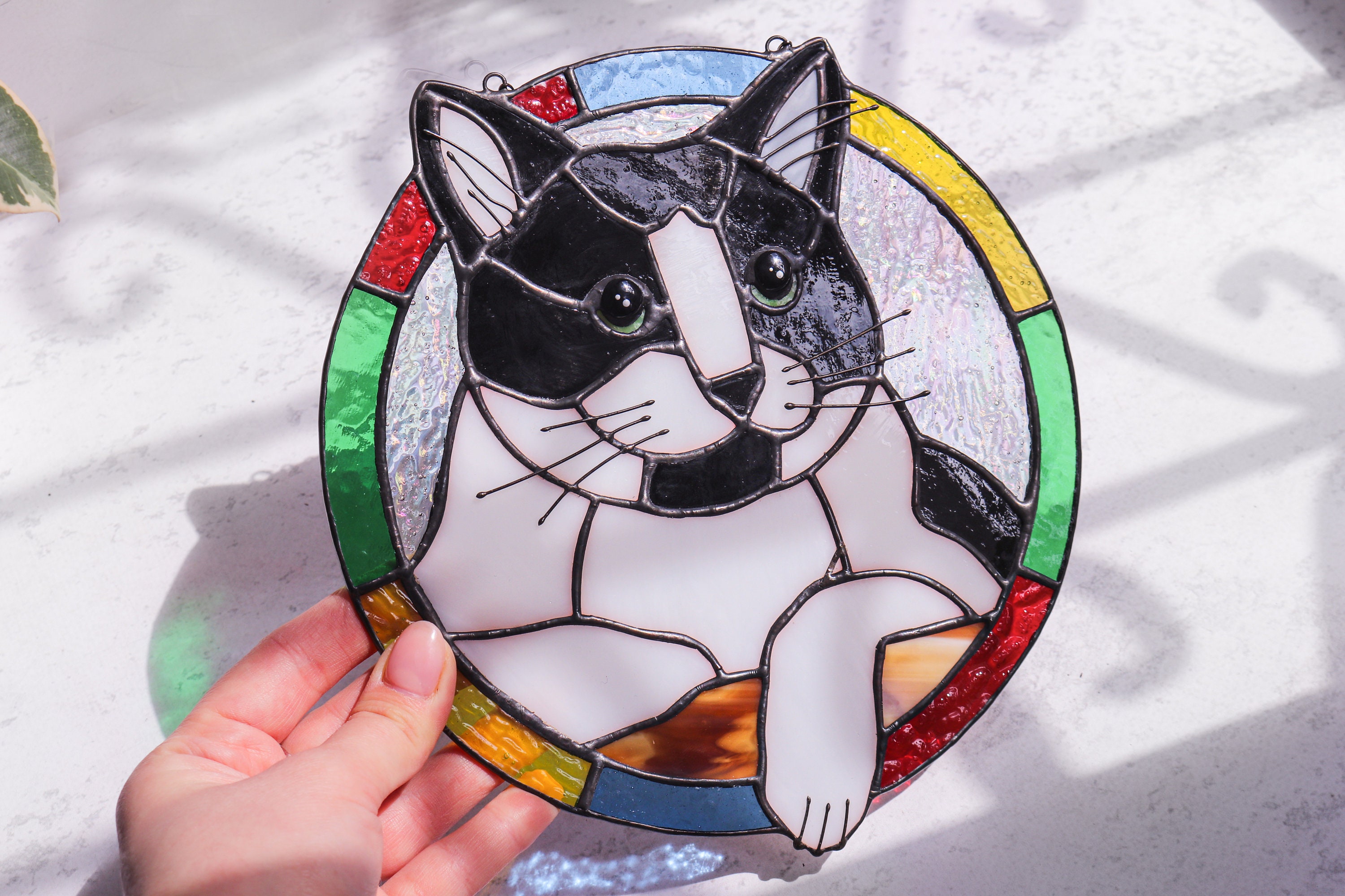 カスタム猫肖像アートサンキャッチャー、ペットオーナメントメモリアルアクリル-welikecustom-MJ