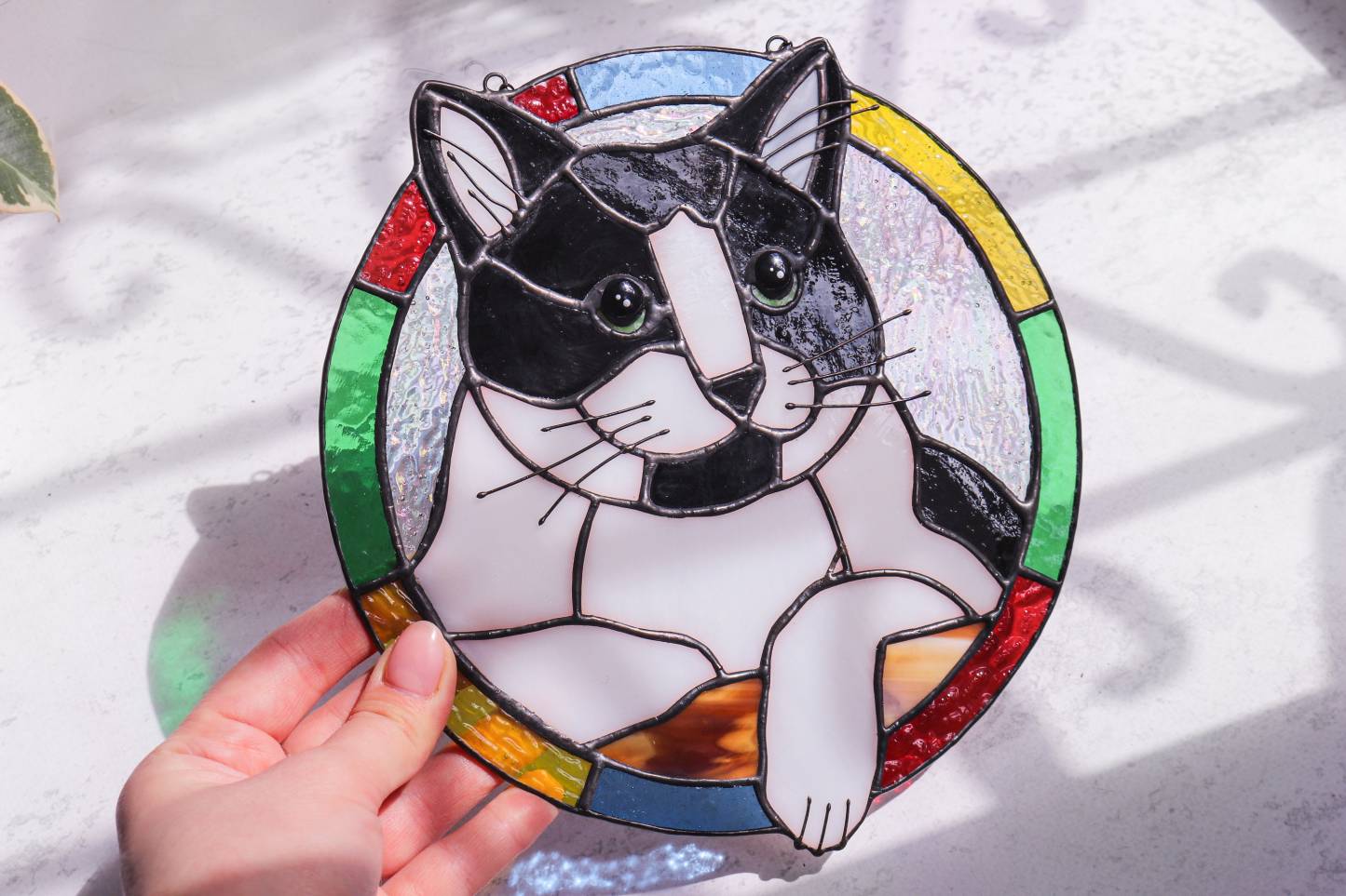 カスタム猫肖像アートサンキャッチャー、ペットオーナメントメモリアルアクリル-welikecustom-MJ