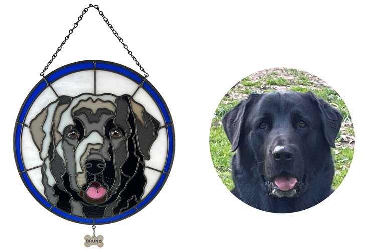 カスタムペットポートレート犬猫染色アクリルサンキャッチャー装飾-welikecustom-MJ