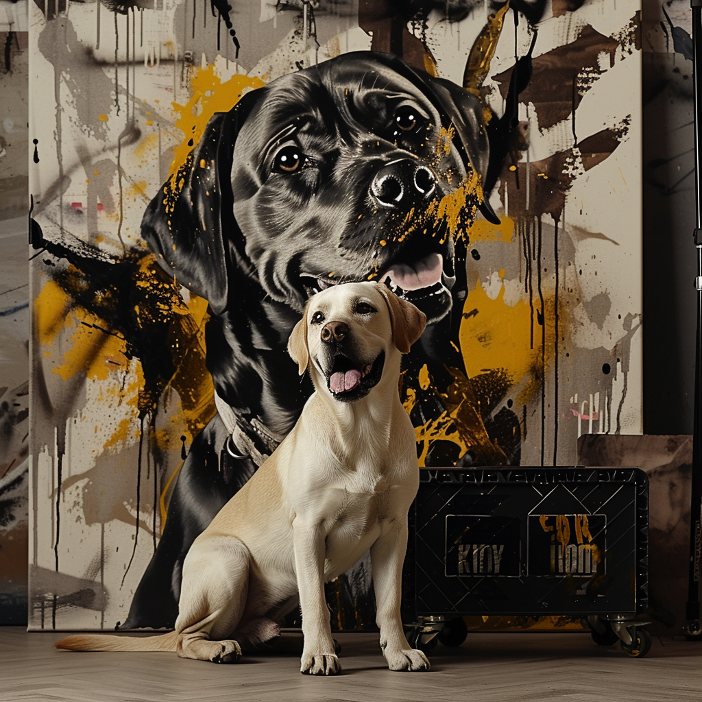 グラフィティ - 黒白インクドットキャンバス-welikecustom-MJ