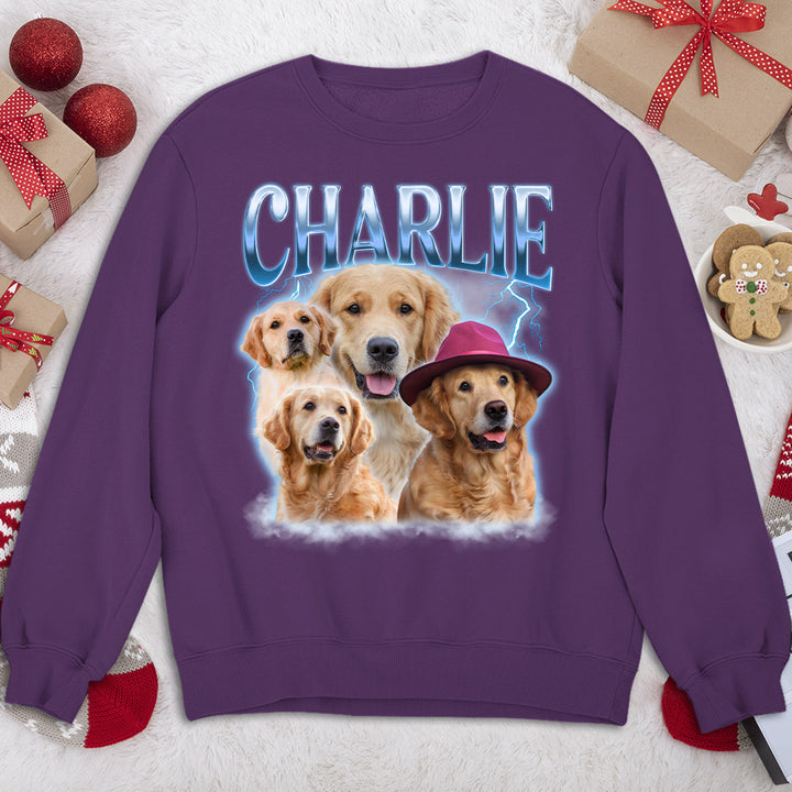 カスタムペットフェイスプリントヴィンテージヒップホップ T シャツ、スウェットシャツ、パーカー-welikecustom-MJ