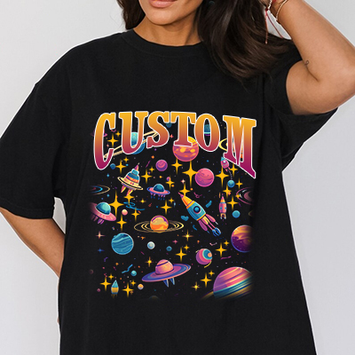 カスタムコンフォートカラー T シャツ、レトロパーソナライズペット写真プリントシャツ-welikecustom-MJ