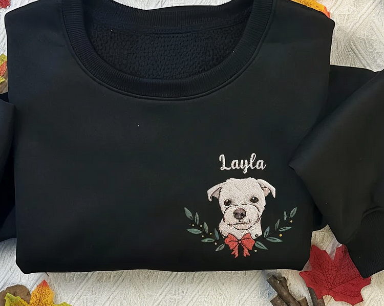カスタムペット刺繡クリスマスレイ名前シリーズTシャツ、トレーナー、パーカ-welikecustom-MJ