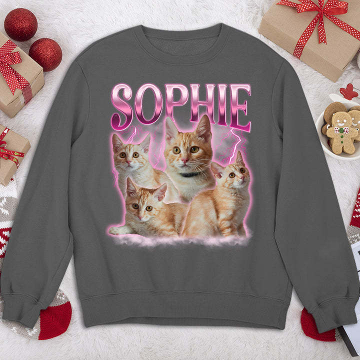 カスタムペットフェイスプリントヴィンテージヒップホップ T シャツ、スウェットシャツ、パーカー-welikecustom-MJ