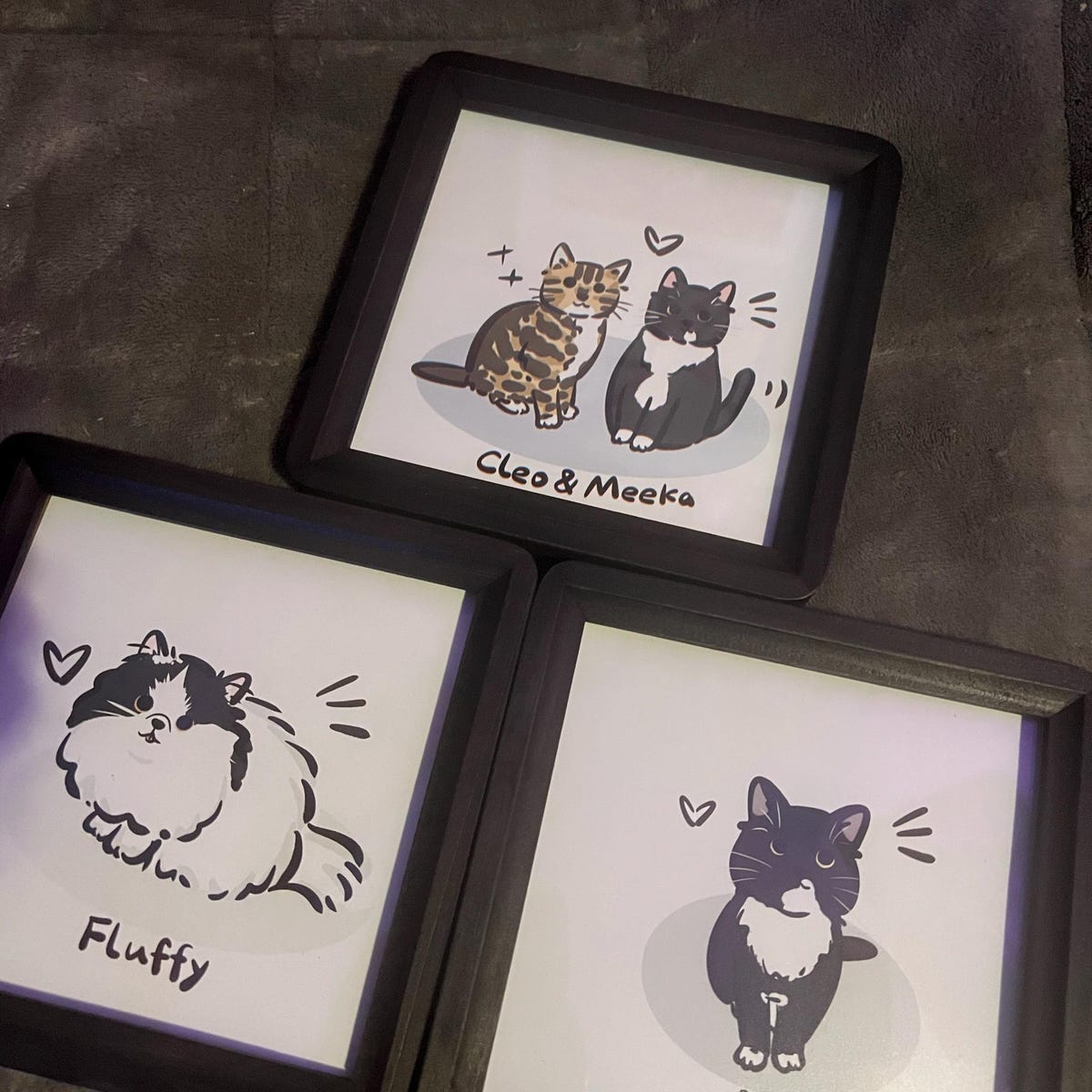 （フレームレス）Q版イラスト風 愛犬・愛猫キャンバスアート｜写真から作る世界にひとつのペット絵画-welikecustom-MJ