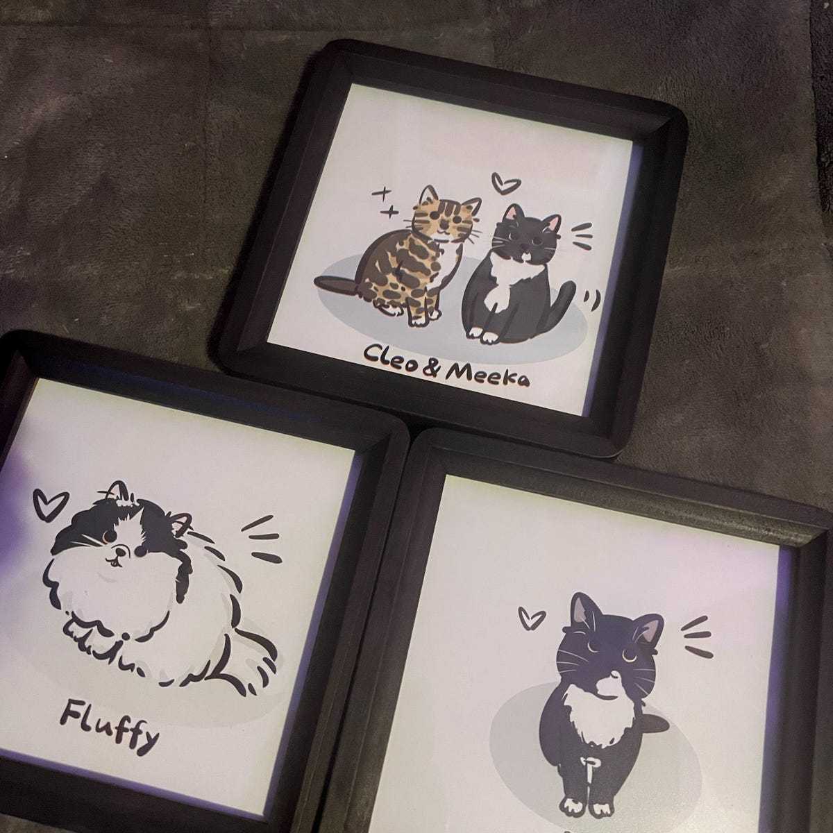 （フレームレス）Q版イラスト風 愛犬・愛猫キャンバスアート｜写真から作る世界にひとつのペット絵画-welikecustom-MJ