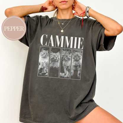 アンティークフレーム風 ペット写真カスタムTシャツ、スウェットシャツ、パーカー-welikecustom-MJ