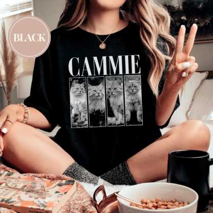 アンティークフレーム風 ペット写真カスタムTシャツ、スウェットシャツ、パーカー-welikecustom-MJ