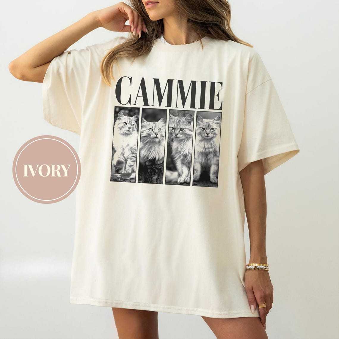 アンティークフレーム風 ペット写真カスタムTシャツ、スウェットシャツ、パーカー-welikecustom-MJ