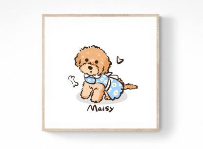 （フレームレス）Q版イラスト風 愛犬・愛猫キャンバスアート｜写真から作る世界にひとつのペット絵画-welikecustom-MJ