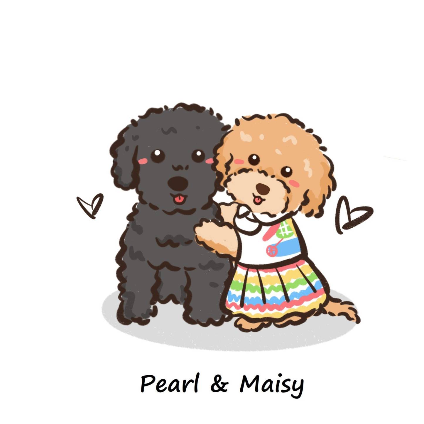 （フレームレス）Q版イラスト風 愛犬・愛猫キャンバスアート｜写真から作る世界にひとつのペット絵画-welikecustom-MJ