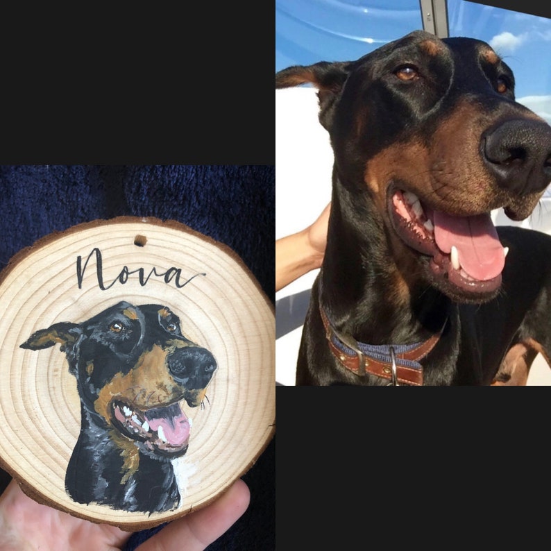 パーソナライズされたペットのアバター手描きスタイルの木製ホイールペンダント-welikecustom-MJ