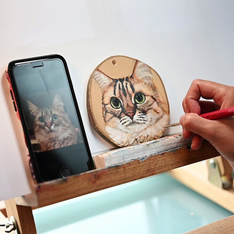 手描き風カスタムペット写真木製ホイール木製ペンダント-welikecustom-MJ