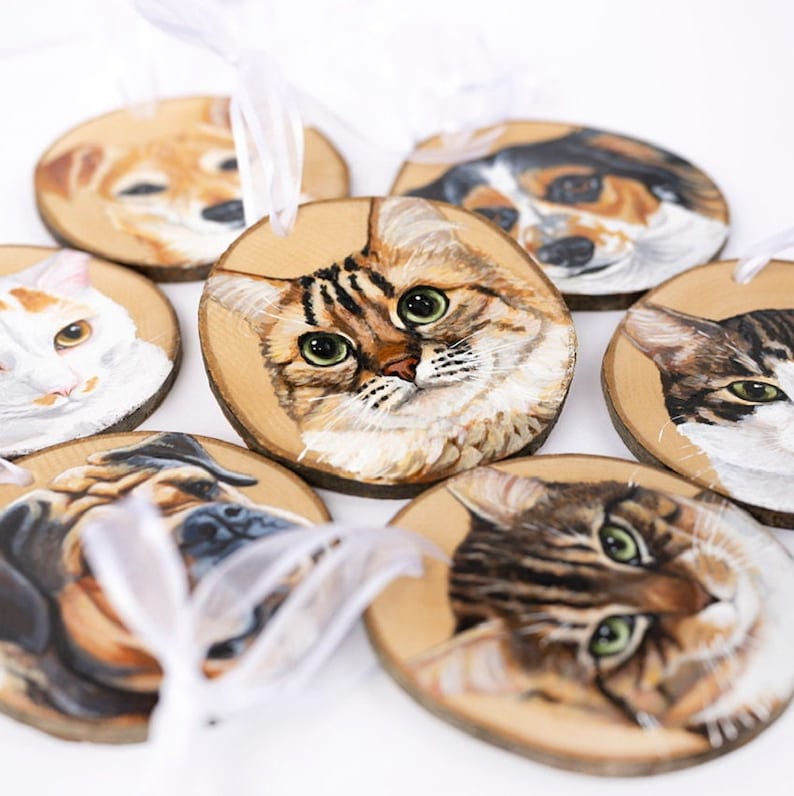 手描き風カスタムペット写真木製ホイール木製ペンダント-welikecustom-MJ