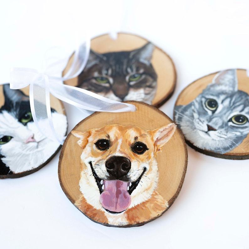 手描き風カスタムペット写真木製ホイール木製ペンダント-welikecustom-MJ