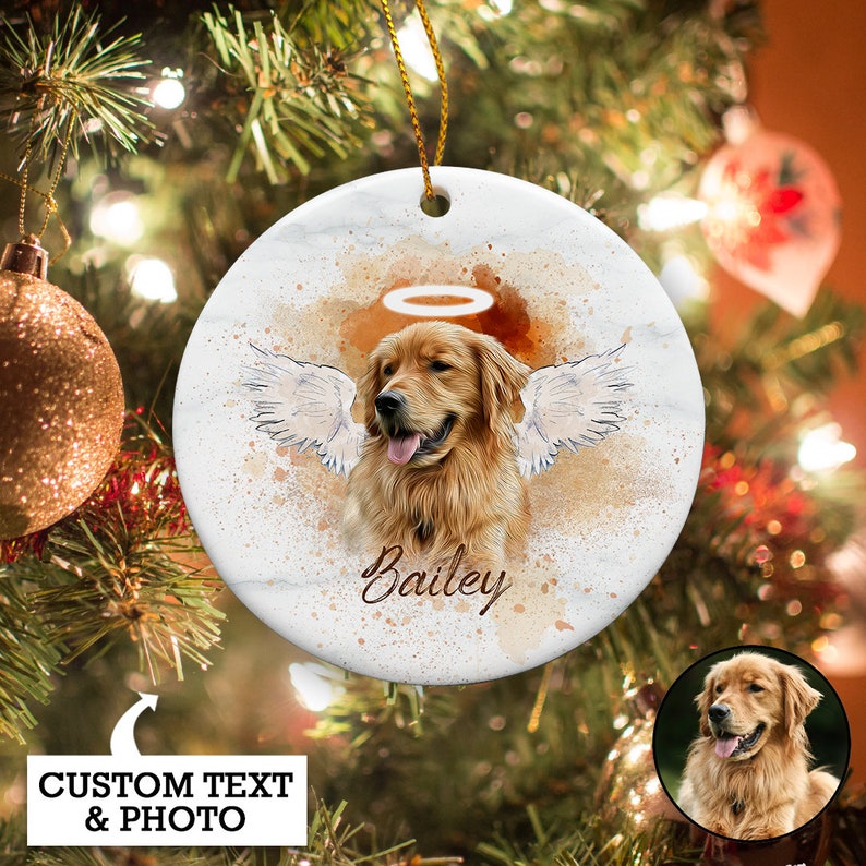 パーソナライズされたペットの記念写真の装飾、翼のある天使のペットの装飾-welikecustom-MJ