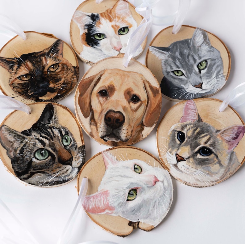 手描き風カスタムペット写真木製ホイール木製ペンダント-welikecustom-MJ