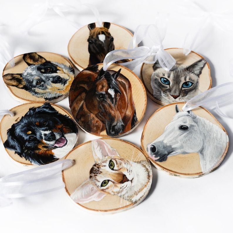 手描き風カスタムペット写真木製ホイール木製ペンダント-welikecustom-MJ