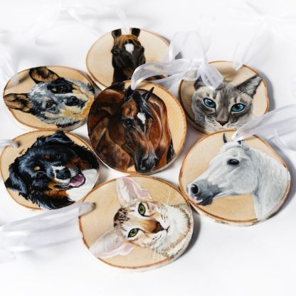 手描き風カスタムペット写真木製ホイール木製ペンダント-welikecustom-MJ