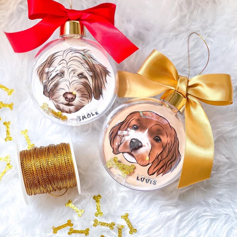 カスタマイズされたペットの手描きスタイルのクリスマスデコレーションボール-welikecustom-MJ