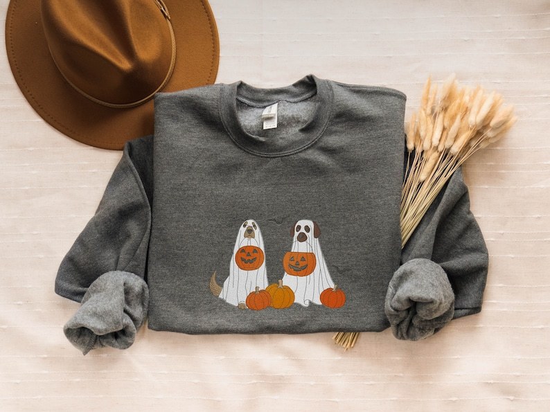 ハロウィンホラー幽霊ペット刺繡Tシャツ、トレーナー、パーカ-welikecustom-MJ