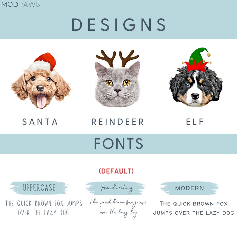 カスタマイズされたペットの写真コミック手描きのかわいいクリスマスをテーマにした包装紙 (6 枚)-welikecustom-MJ