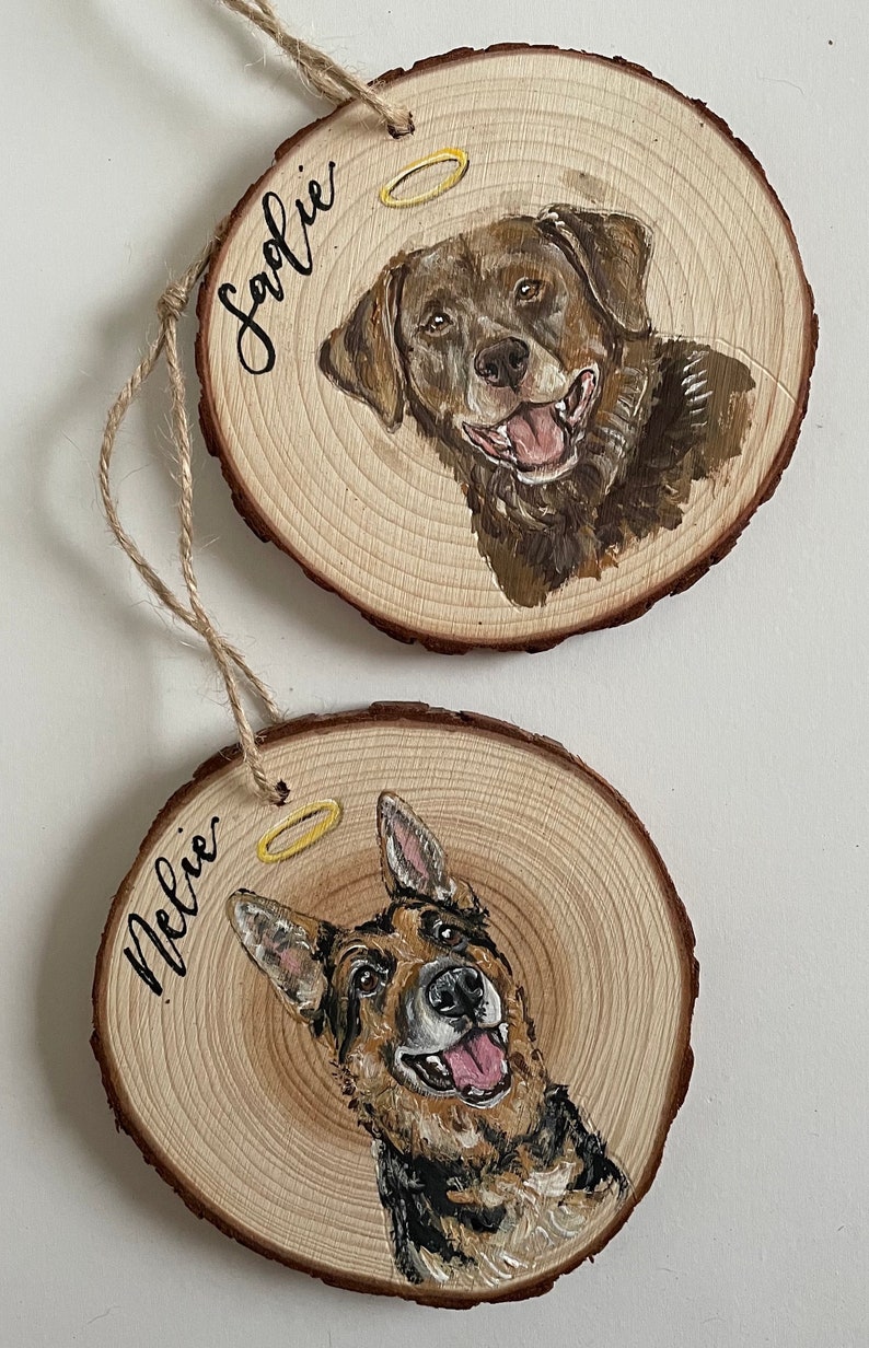 パーソナライズされたペットのアバター手描きスタイルの木製ホイールペンダント-welikecustom-MJ