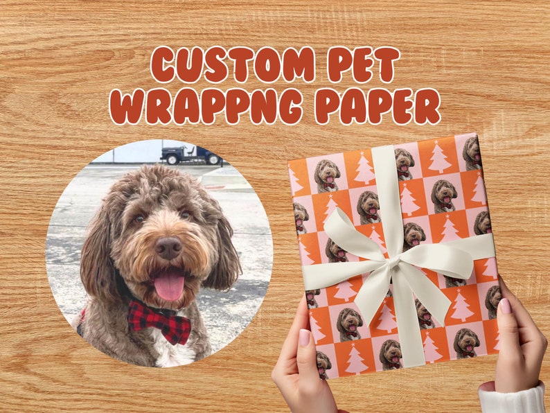 カスタマイズされたペットの写真クリスマスツリーをテーマにした包装紙 (6枚)-welikecustom-MJ