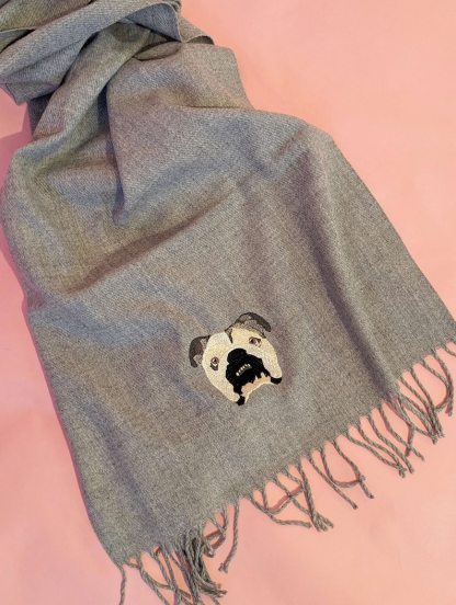 カスタムペットの写真刺繍タッセルスカーフ-welikecustom-MJ