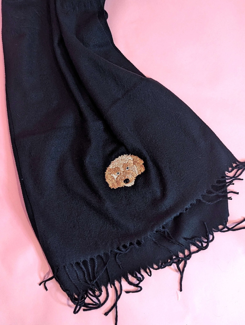 カスタムペットの写真刺繍タッセルスカーフ-welikecustom-MJ