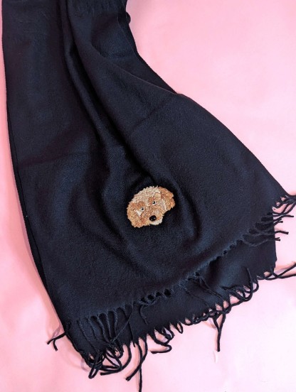 カスタムペットの写真刺繍タッセルスカーフ-welikecustom-MJ