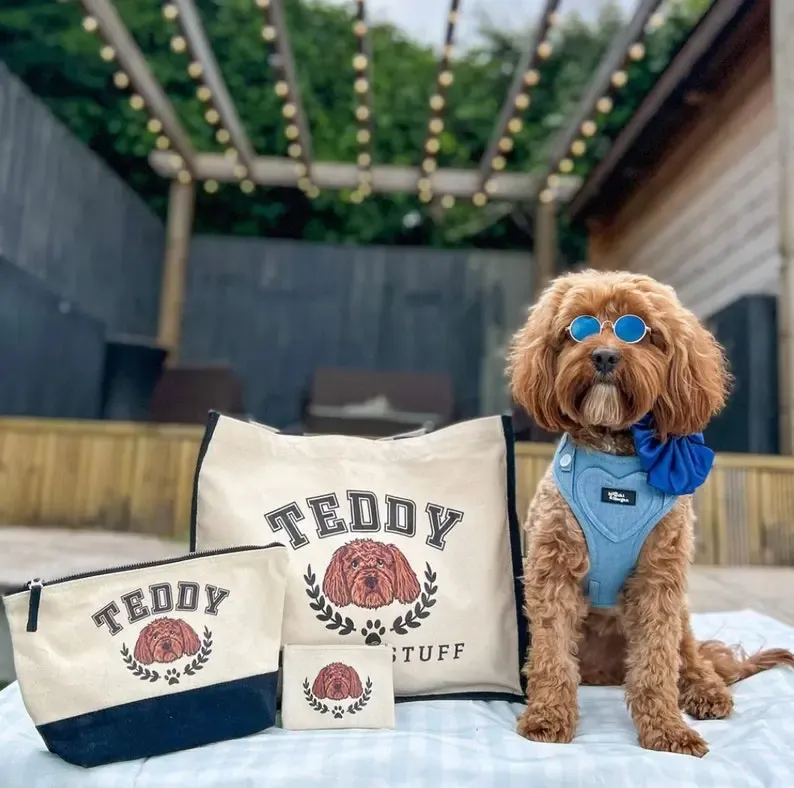 パーソナライズされたペットの写真トートバッグ