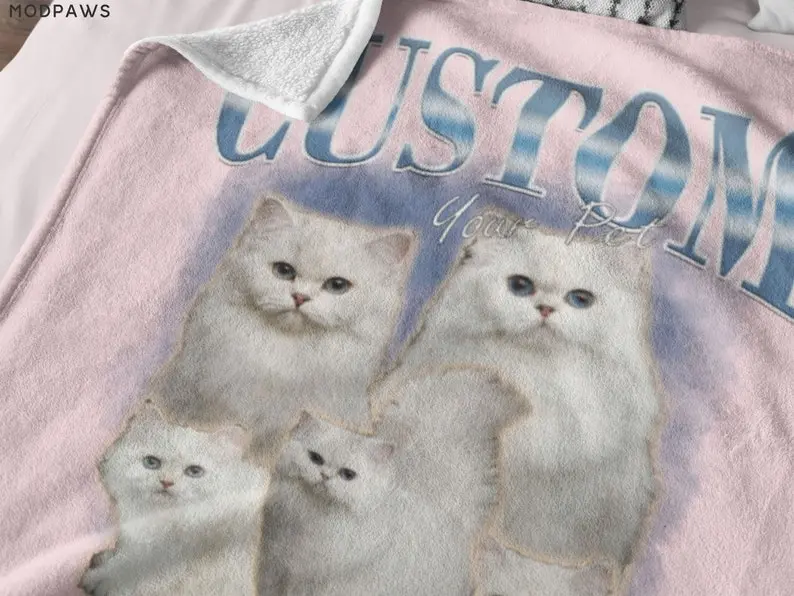 ペットの写真と名前を使ったカスタムペットブランケット、カスタム犬用ブランケット、パーソナライズされた猫の写真ブランケット