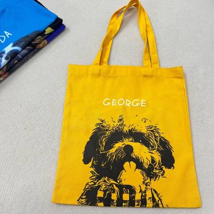 カスタマイズされたペットの写真をパーソナライズしたキャンバスバッグ