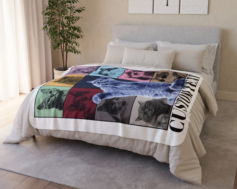 パーソナライズされたペットポートレートブランケット、カスタムペット写真、ペットメモリアルギフト-welikecustom-MJ