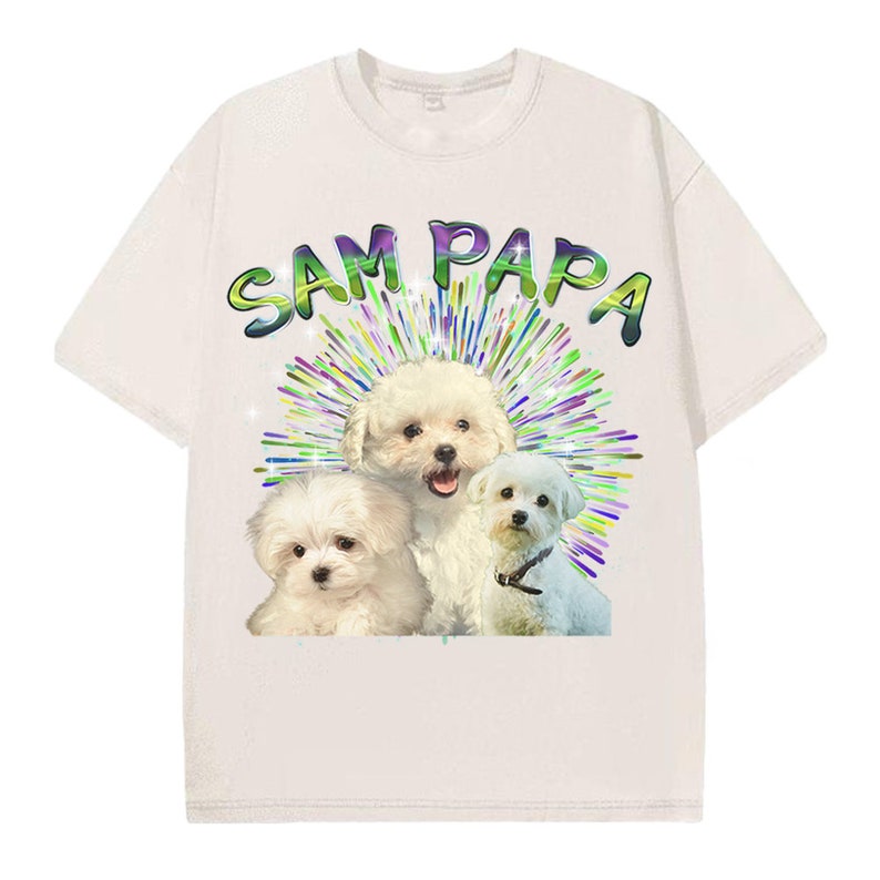 カスタムペット写真シャツ、パーソナライズ T シャツ、ヴィンテージグラフィック 90 年代 T シャツ-welikecustom-MJ