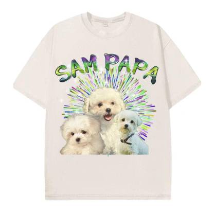 カスタムペット写真シャツ、パーソナライズ T シャツ、ヴィンテージグラフィック 90 年代 T シャツ-welikecustom-MJ