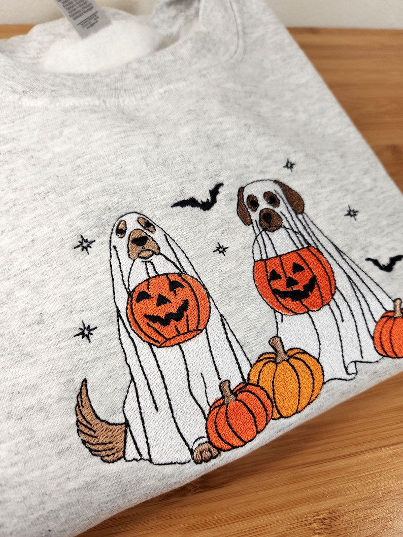 ハロウィンホラー幽霊ペット刺繡Tシャツ、トレーナー、パーカ-welikecustom-MJ