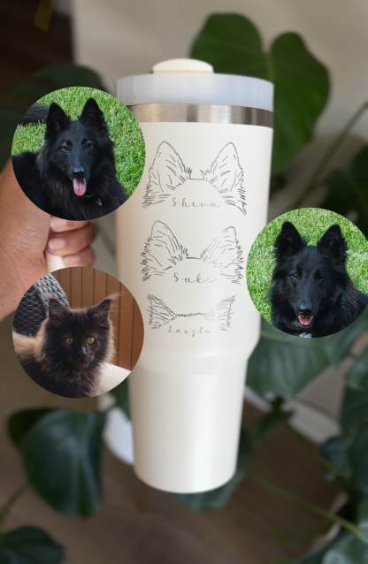 ペットの耳をカスタマイズした手描きカップ、愛犬家の誕生日プレゼント-welikecustom-MJ