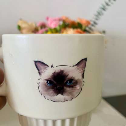 手描きのペットの肖像のカスタムコーヒーカップ、写真の手描きのペットの肖像のカップ、箇性的なペットの絵画カップ-welikecustom-MJ