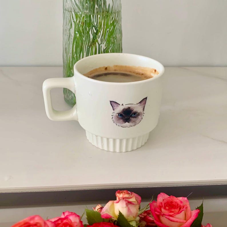 手描きのペットの肖像のカスタムコーヒーカップ、写真の手描きのペットの肖像のカップ、箇性的なペットの絵画カップ-welikecustom-MJ