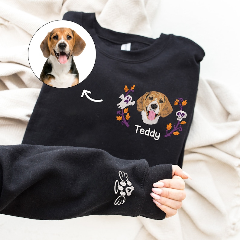 ハロウィンの雰囲気カスタムペット刺繡Tシャツ、トレーナー、パーカ-welikecustom-MJ